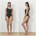 NWT Massimo Dutti Black One Piece Open Back Swimsuit Size Small