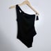 NWT Massimo Dutti Black One Piece Open Back Swimsuit Size Small