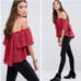 Free People Frills & Thrills Off Shoulder Top NWOT