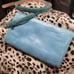 Ann Taylor Marine Blue Embossed Leather Fold Over Clutch Excellent Condition New