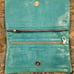 Ann Taylor Marine Blue Embossed Leather Fold Over Clutch Excellent Condition New