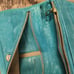Ann Taylor Marine Blue Embossed Leather Fold Over Clutch Excellent Condition New