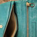 Ann Taylor Marine Blue Embossed Leather Fold Over Clutch Excellent Condition New