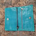 Ann Taylor Marine Blue Embossed Leather Fold Over Clutch Excellent Condition New
