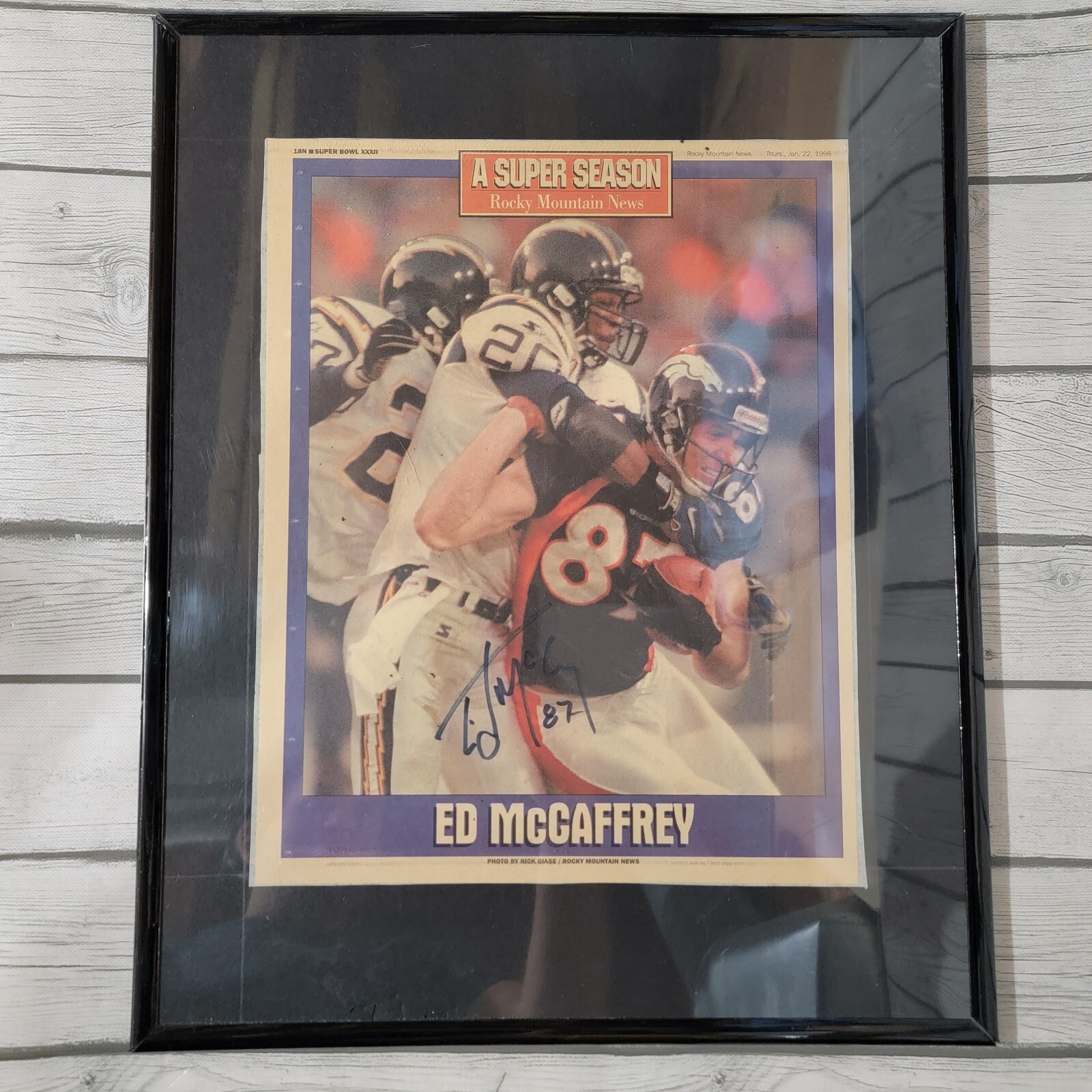 Ed McCaffrey Signed Autographed Full Page News Paper 1998 Super Bowl Season
