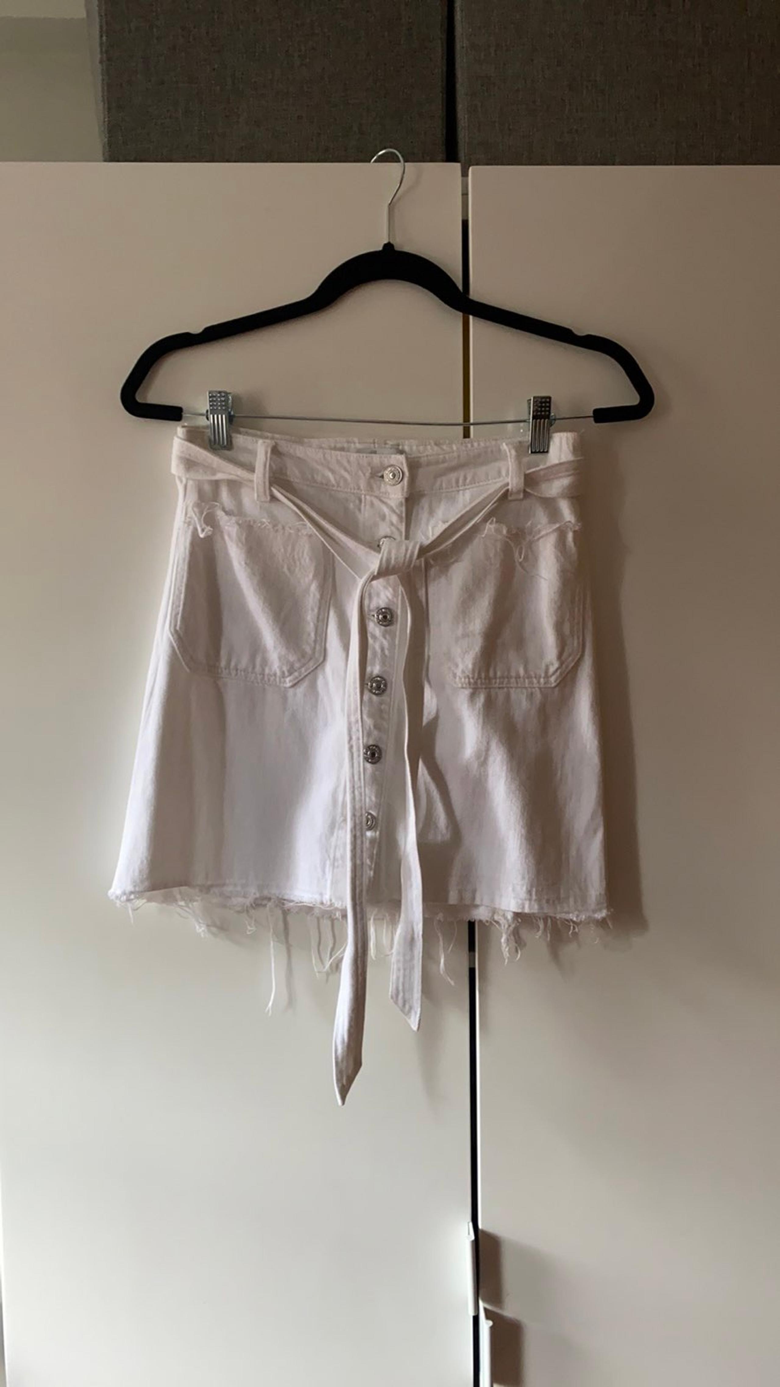7 for all mankind denim skirt white