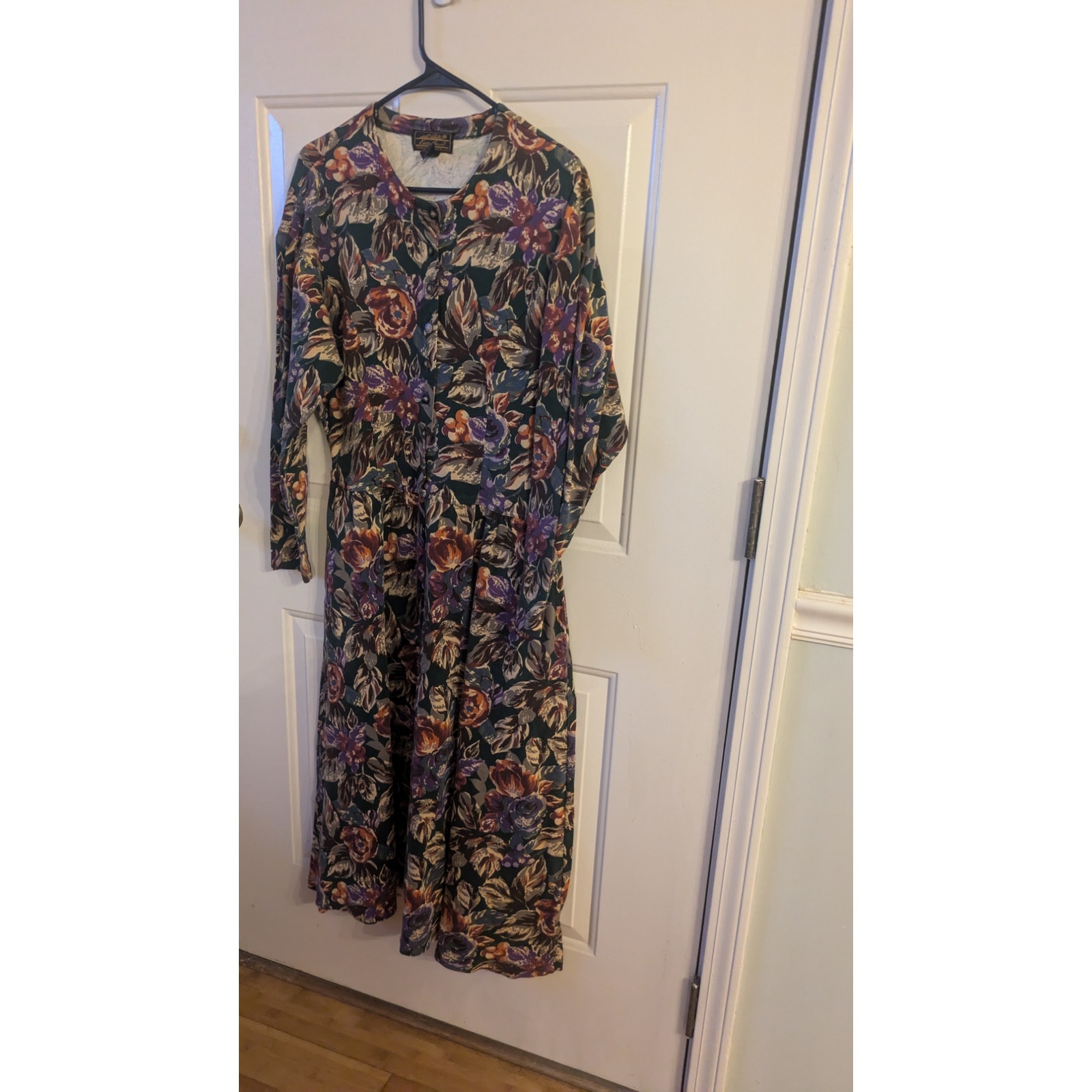 Eddie Bauer Vintage Floral Maxi Dress with Pockets, Medium, Cotton, Cottagecore
