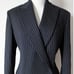Stella McCartney Classic Pinstripe Asymmetric Wool Blazer Jacket, IT 38 or US 2