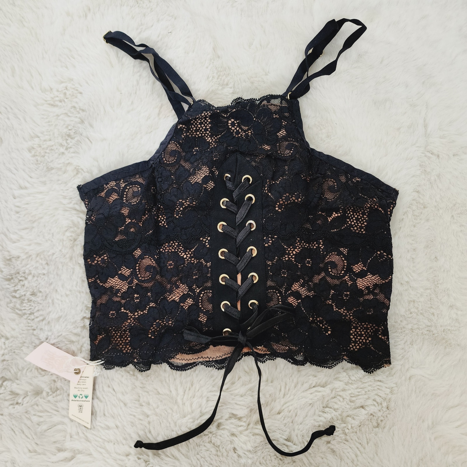 NWT We Are HAH x Free People Top Two Bottom Lace Customizable Cami