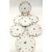 Vintage Meito Set Of 7:Rose Chintz 7.5 Salad Plates Silver Trim Cottage Core