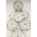 Vintage Meito Set Of 7:Rose Chintz 7.5 Salad Plates Silver Trim Cottage Core