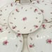 Vintage Meito Set Of 7:Rose Chintz 7.5 Salad Plates Silver Trim Cottage Core