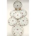 Vintage Meito Set Of 7:Rose Chintz 7.5 Salad Plates Silver Trim Cottage Core