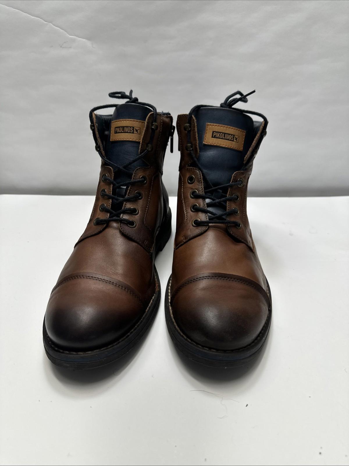 Pikolinos York M2M Mens Leather Ankle Boots EU 42 / US 8.5-9 Zip Plaid