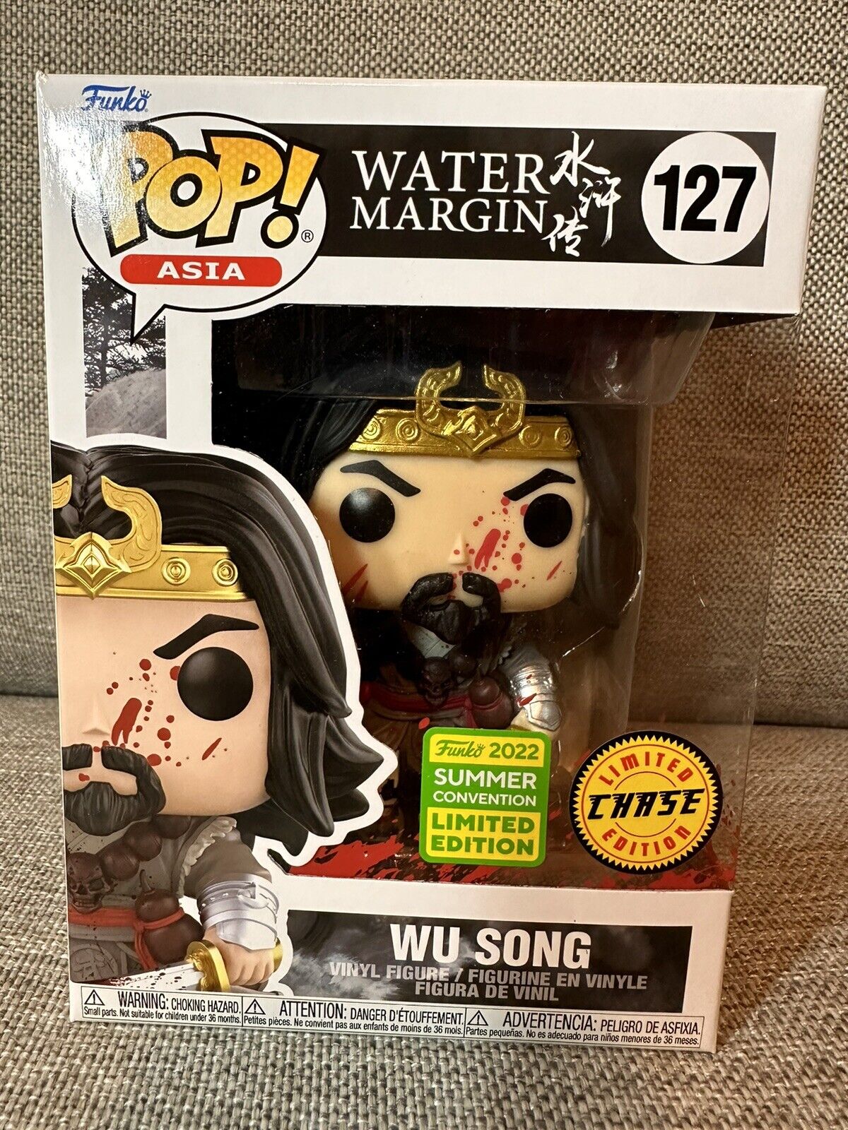 2022 Funko POP SDCC Water Margin Wu Song CHASE (Blood On Face) #127 Limited Ed