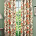 Birds & floral cotton curtains - 2 panels - 7 feet