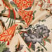 Birds & floral cotton curtains - 2 panels - 7 feet