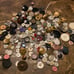 Lot Vintage Antique Fancy lot Metal Bakelite Celluloid metal Sewing Buttons. Com