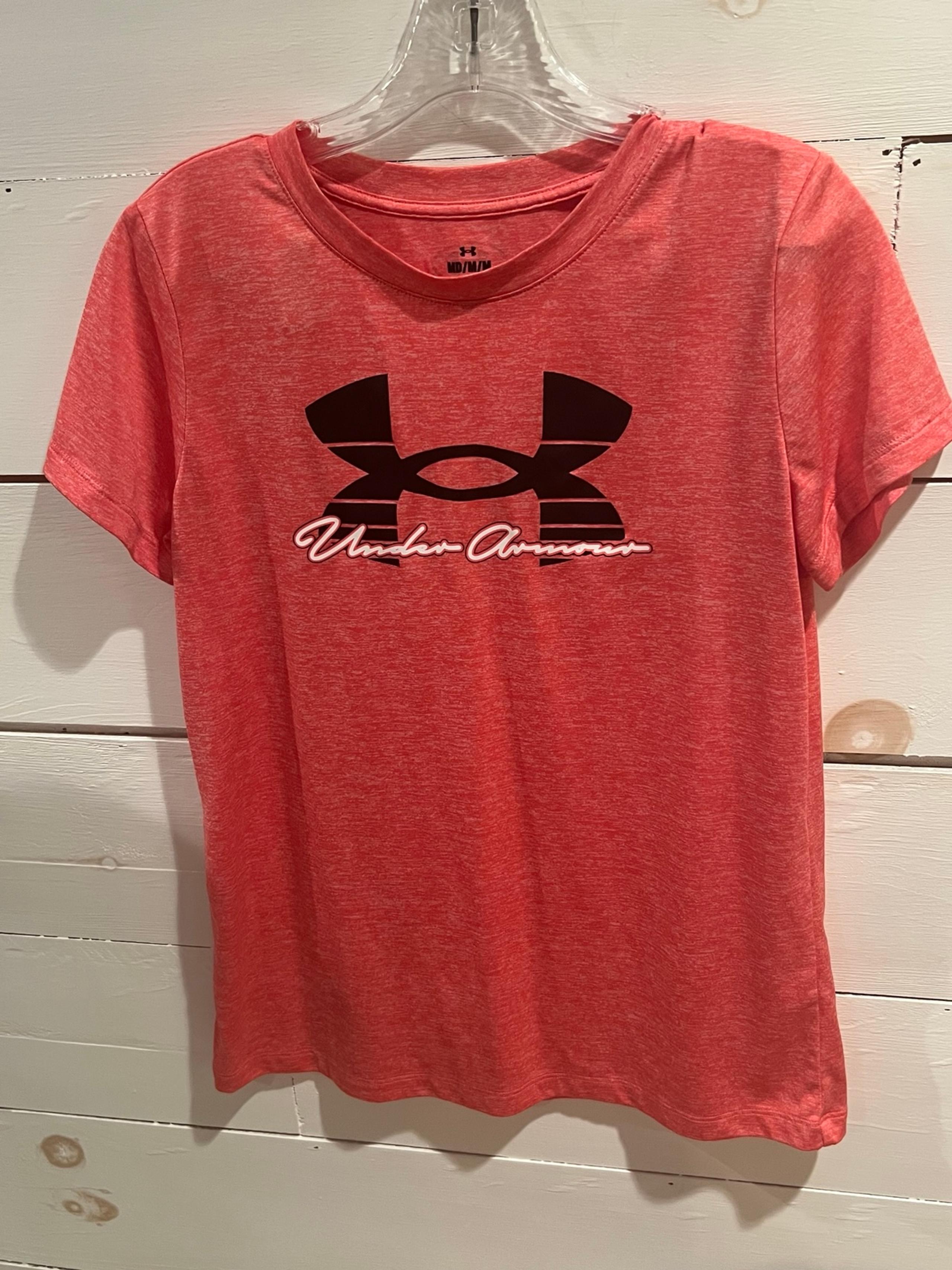 Women’s Under Armour shirt, size medium, EUC, athletic wear, casual, polyester.
