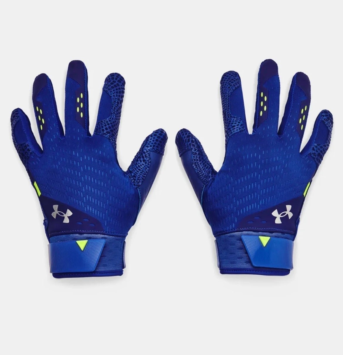 UA Under Armour Harper Pro 21 Batting Gloves Blue Strap Mens Size Large