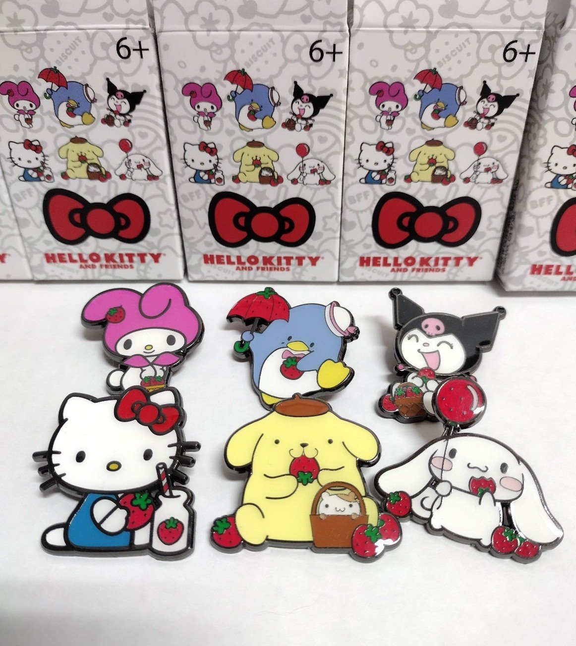 Loungefly Hello Kitty & Friends Strawberries Blind Box Complete Enamel Pin Set
