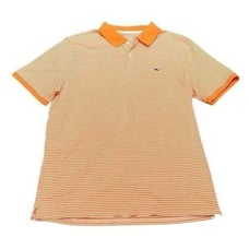 Vineyard Vines Men’s Orange And White Stripe Polo Shirt, Size M, NWT