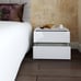 High Gloss LED lights Modern Nightstand Bedside Table With 2 Drawers White