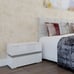 High Gloss LED lights Modern Nightstand Bedside Table With 2 Drawers White