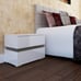High Gloss LED lights Modern Nightstand Bedside Table With 2 Drawers White