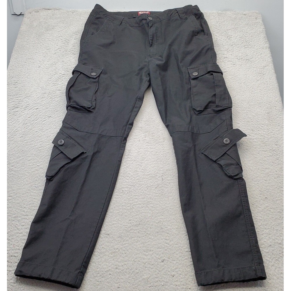 Matchstick Cargo Pants Men's 40 Black High Rise Straight Fit Hiking Work Combat