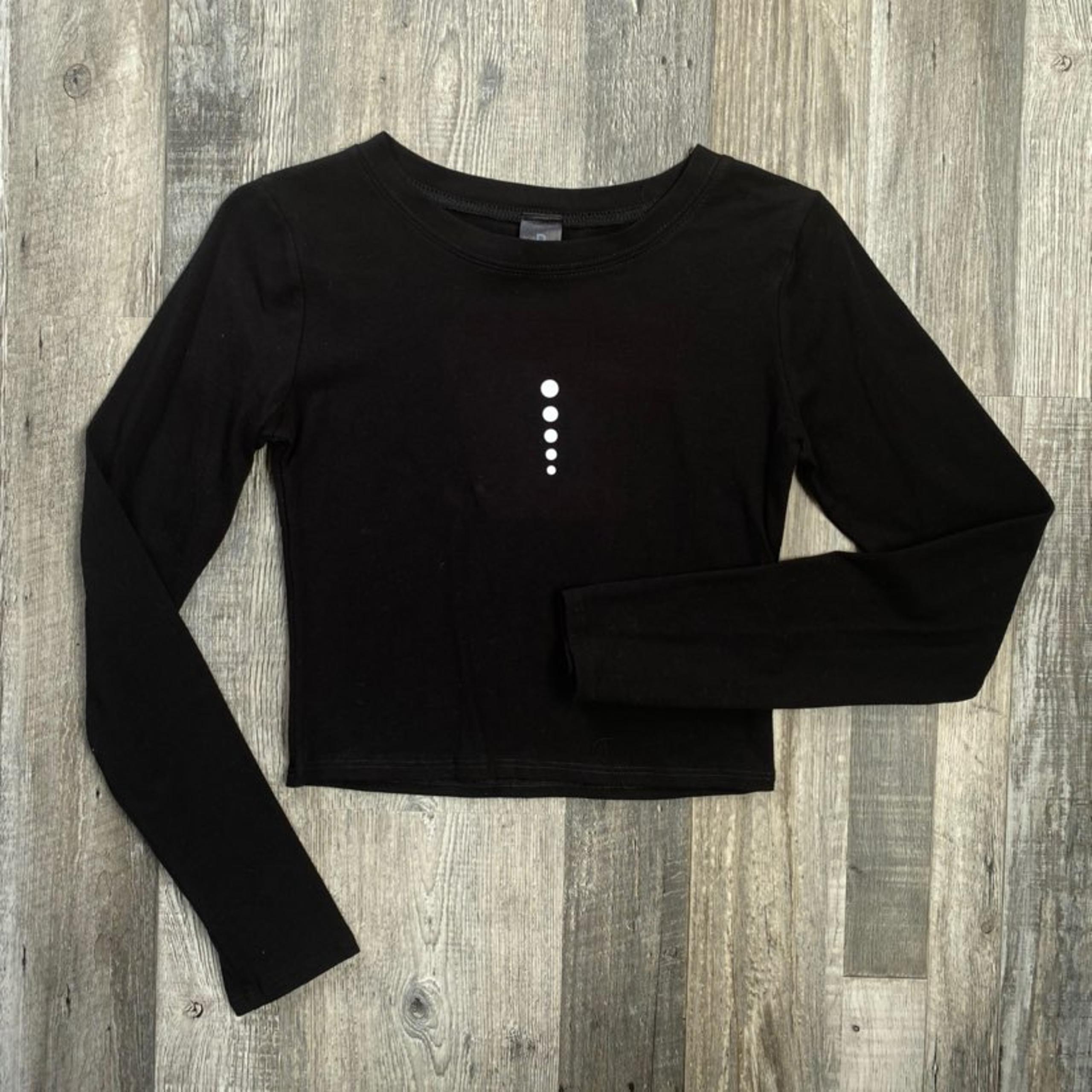 DOT Long Sleeve Crop Top/Black