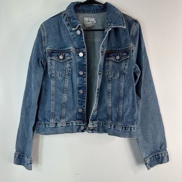Calvin Klein Jeans Denim Jacket Womens Large Y2K Classic Timeless Casual