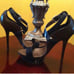 Tory Burch heels 7 navy/coconut shoes