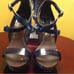 Tory Burch heels 7 navy/coconut shoes