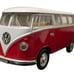 Red 1962 Volkswagen Kombi Diecast Wagon Van With Trucker Hat
