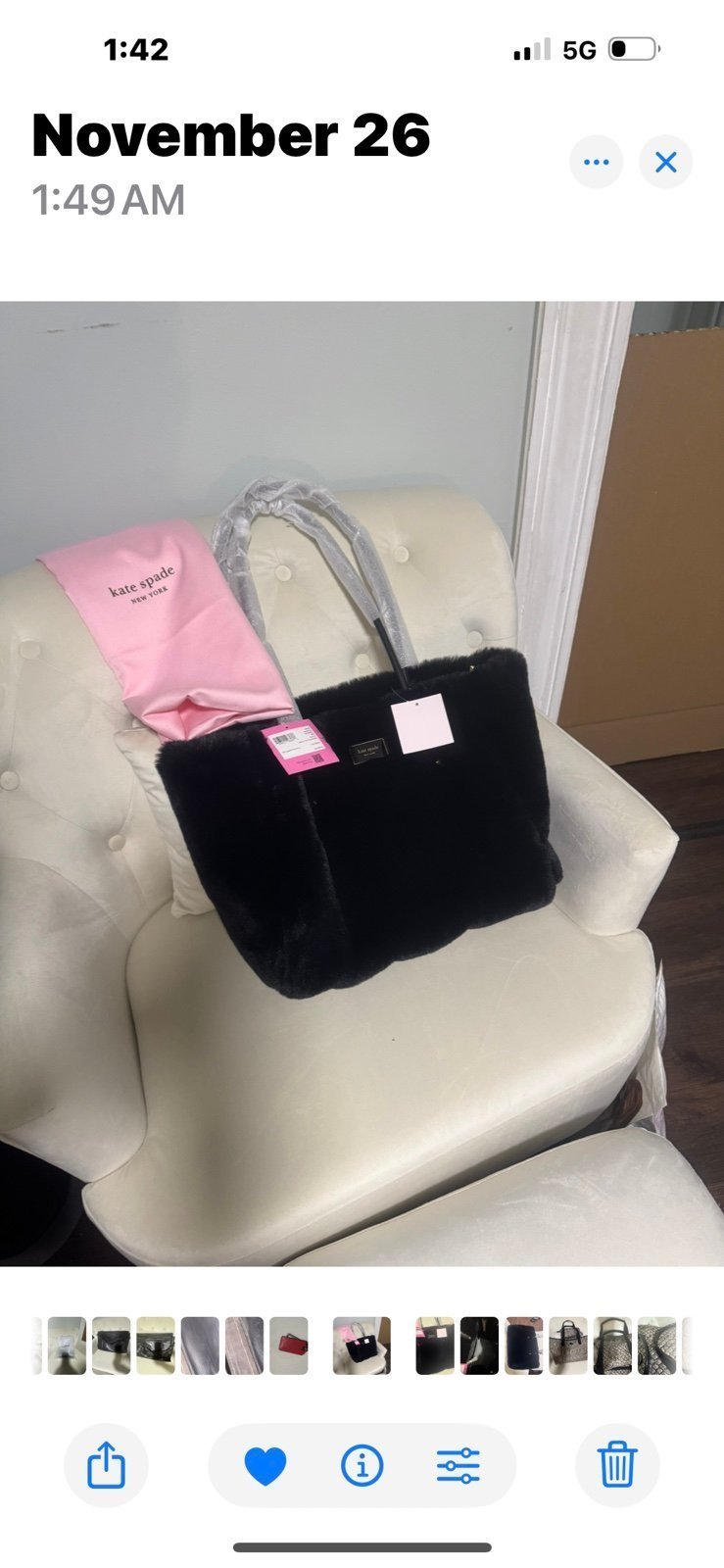 Kate spade tote faux fur