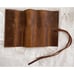 HIDE & DRINK Rustic Leather Pencil Roll Pouch