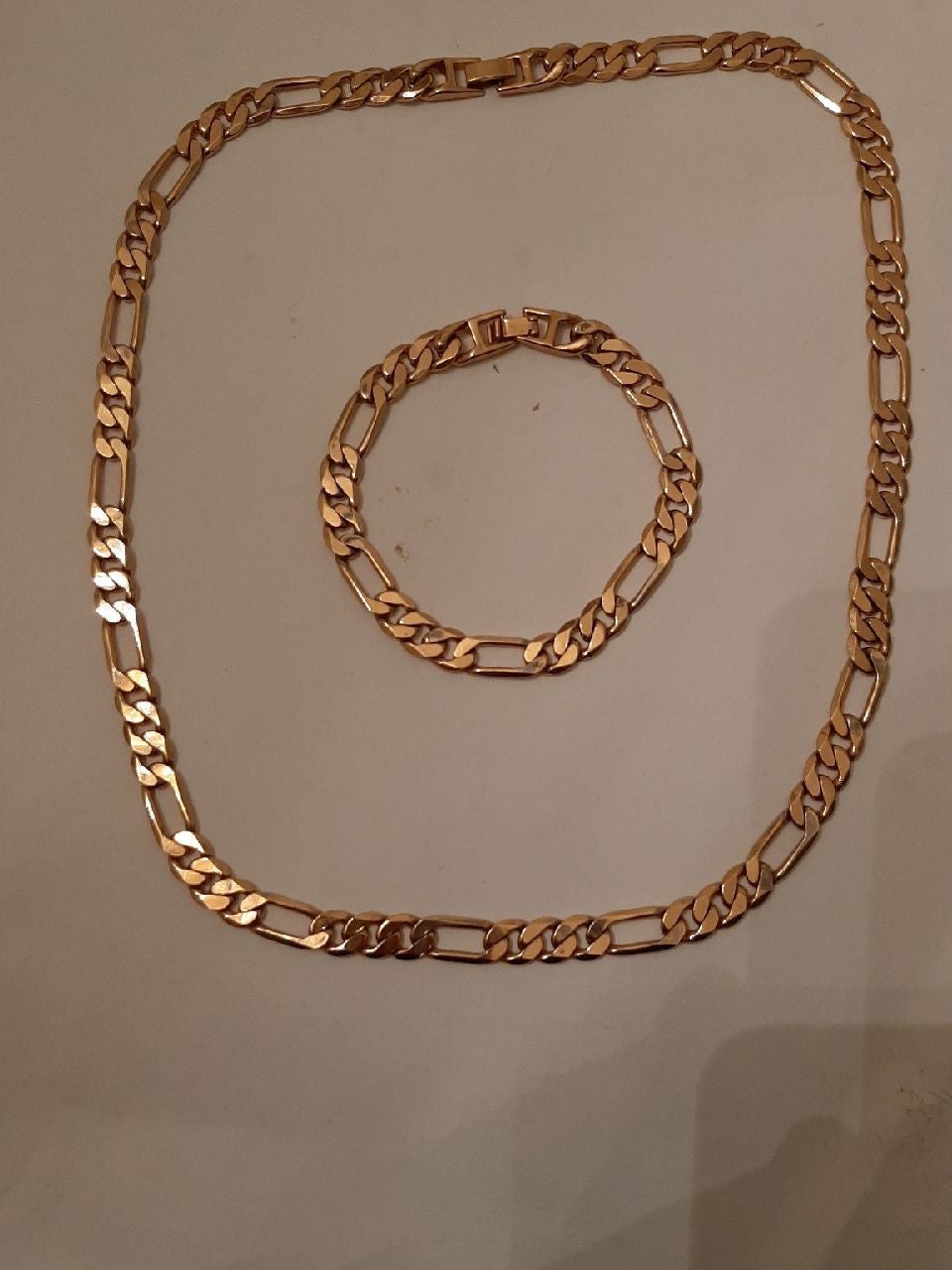 Stainless Steel Figaro Chain And Bracele