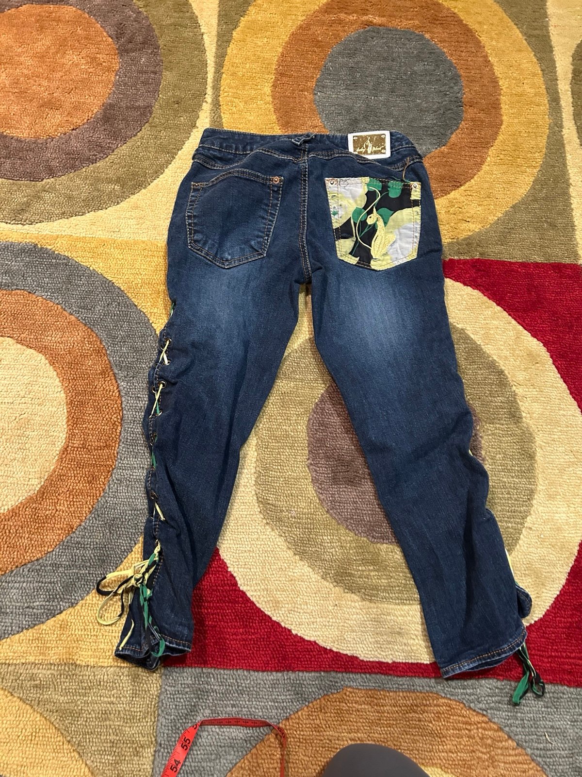 Baby Phat Vintage Retro Y2K Early 2000’s Lace Up Capri Jeans Junior’s Size 1