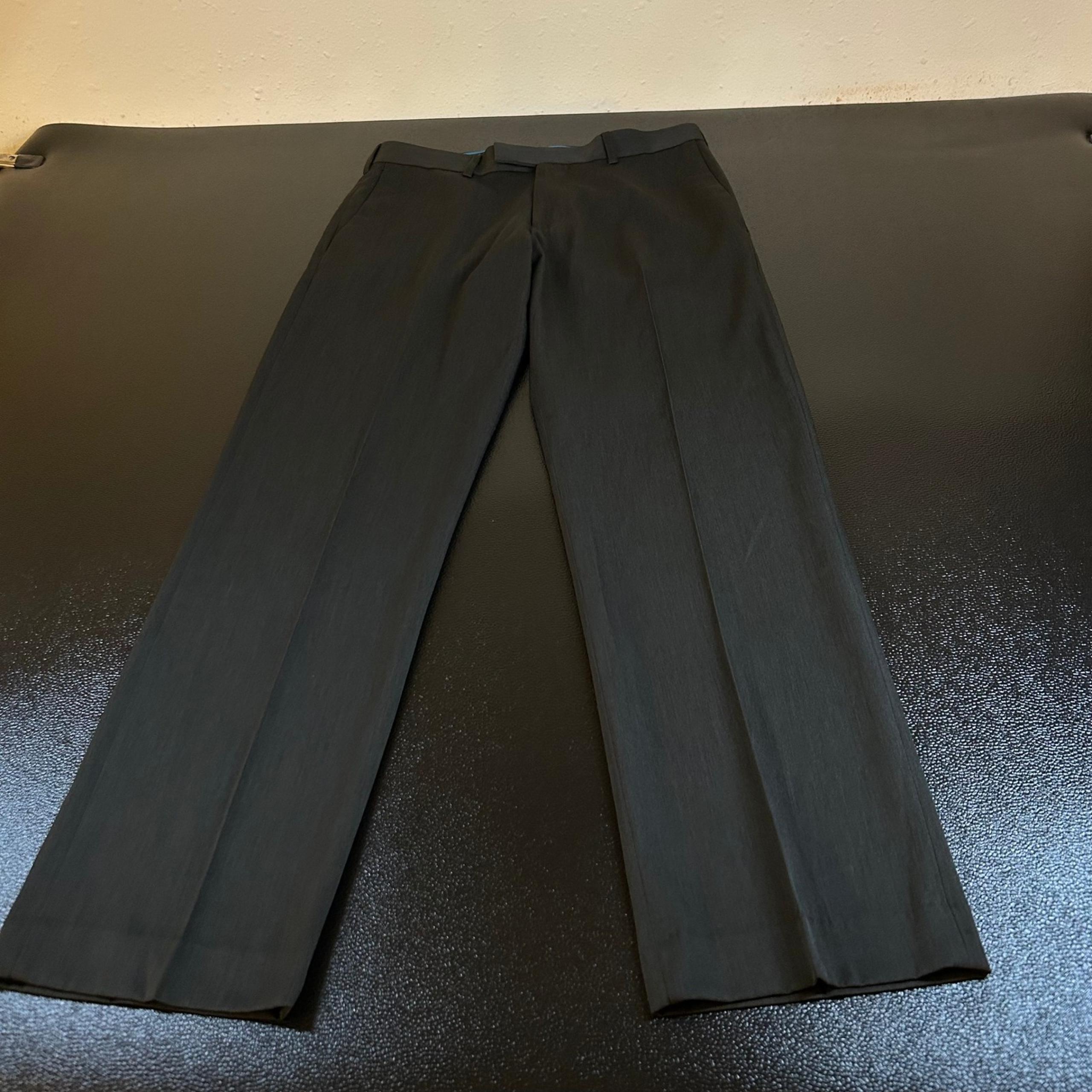 Axist Dress Pants Flat Front Trousers Office Career Wear Black Mens 30x30"