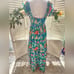 BOUTIQUE GREEN NWOT FLORAL RUFFLE PEPLUM LINED MAXI DRESS MULTIPLE SIZES
