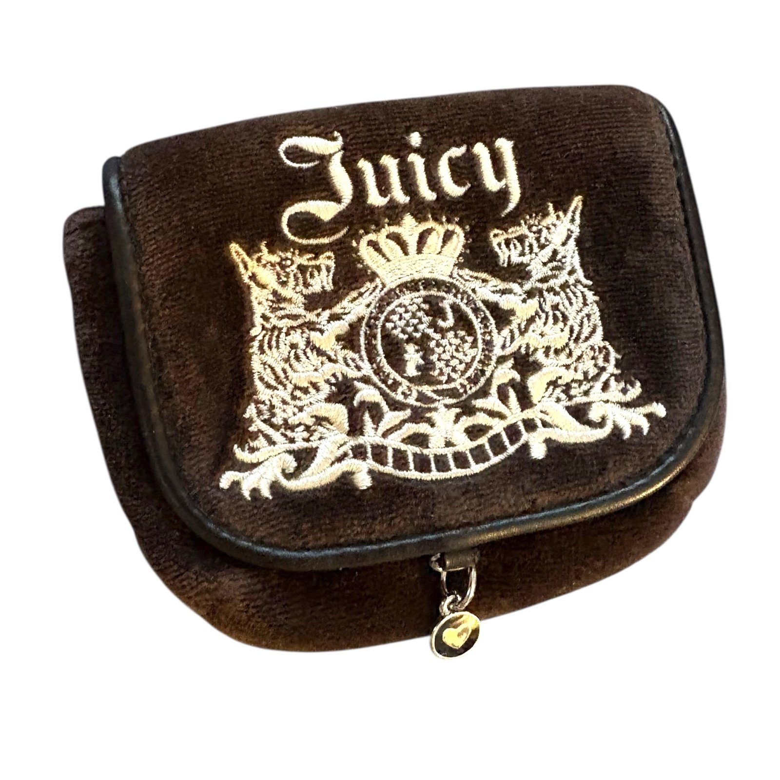 Juicy Couture Black Embroidered Coin Purse RARE