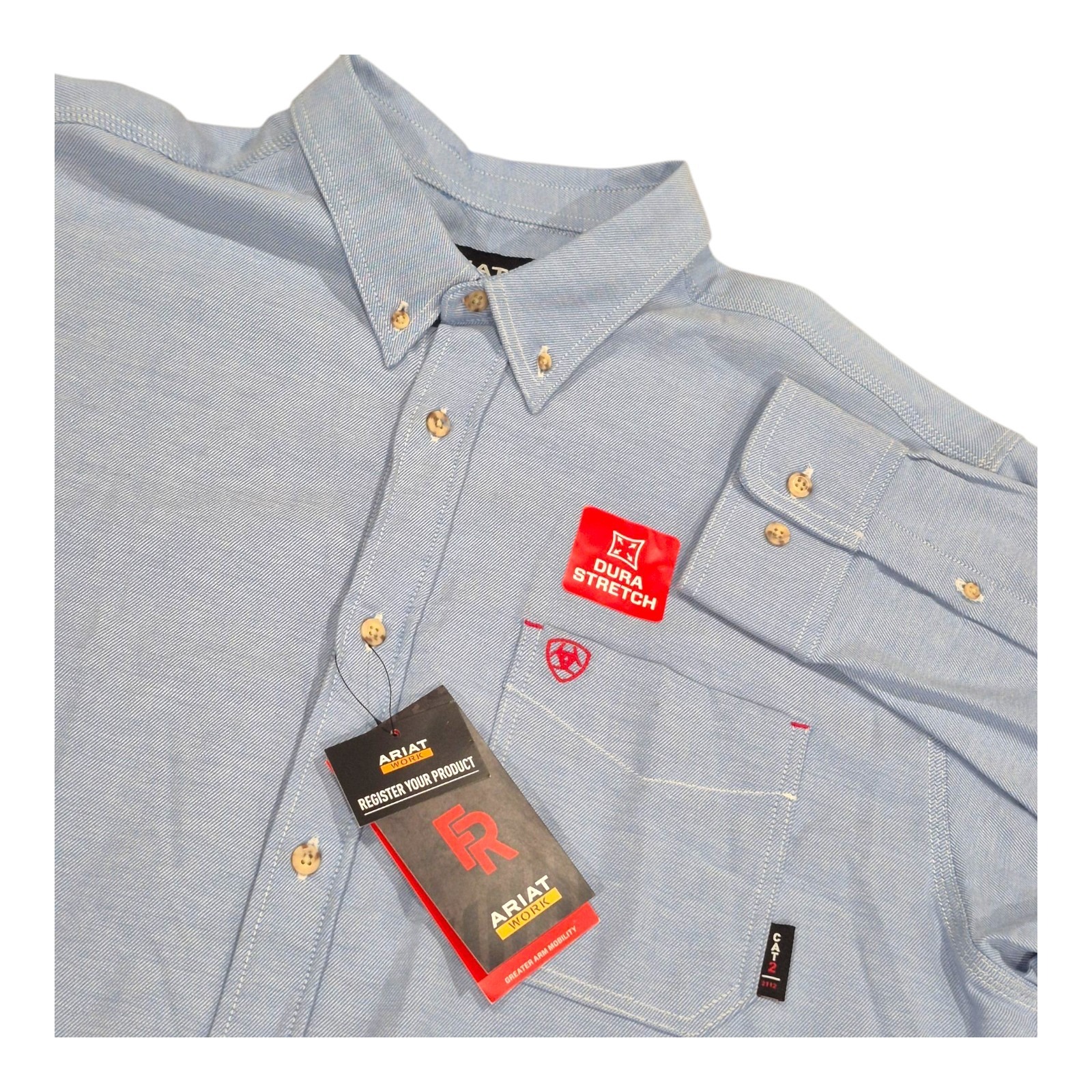 NEW! Ariat FR Solid Twill Dura Stretch Long Sleeve Work Shirt Mens XXL NWT