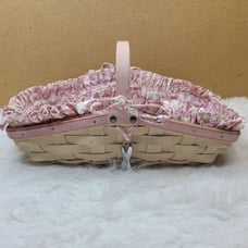 Longaberger Horizon of Hope Rosebud Basket w/ Liner, Tie-On and Protector
