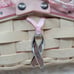 Longaberger Horizon of Hope Rosebud Basket w/ Liner, Tie-On and Protector