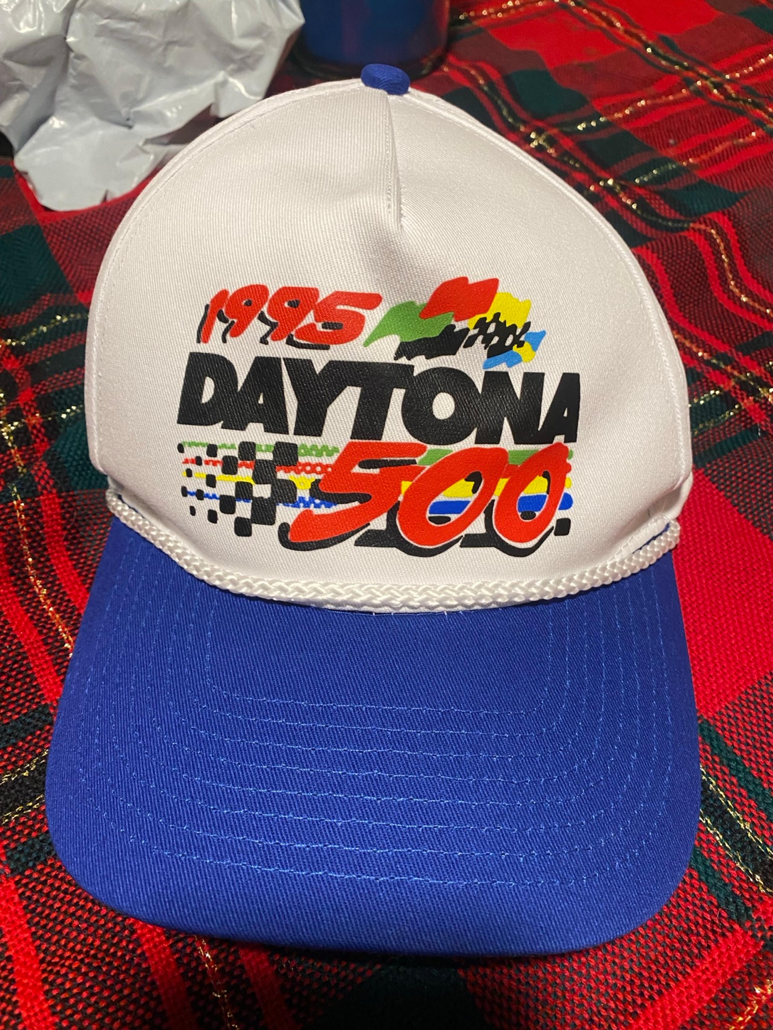 1995 Dayona 500 White & Blue Roped Snapback Adjustable Hat New Adult NASCAR Men