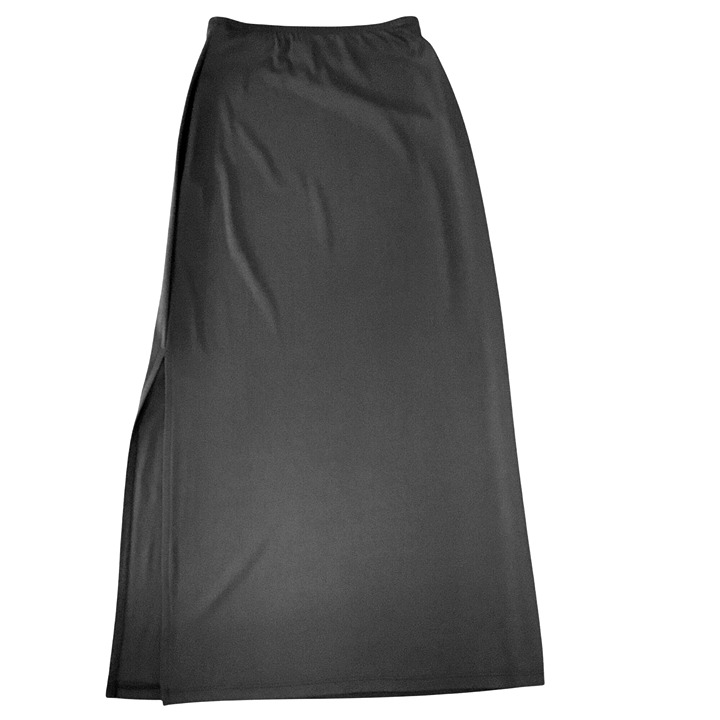 Chocolate Brown Women’s Maxi Skirt Elastic Waist Side Slit Core Closet Essential
