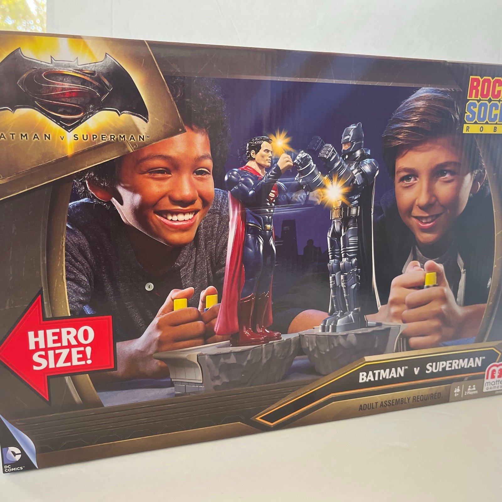 Mattel Games Rock’em Sock’em Robots Batman vs Siperman NIB NEW Box 2015 Rare