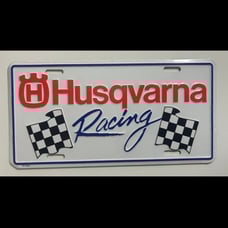 Vintage Husqvarna Racing Booster License Plate Good Used