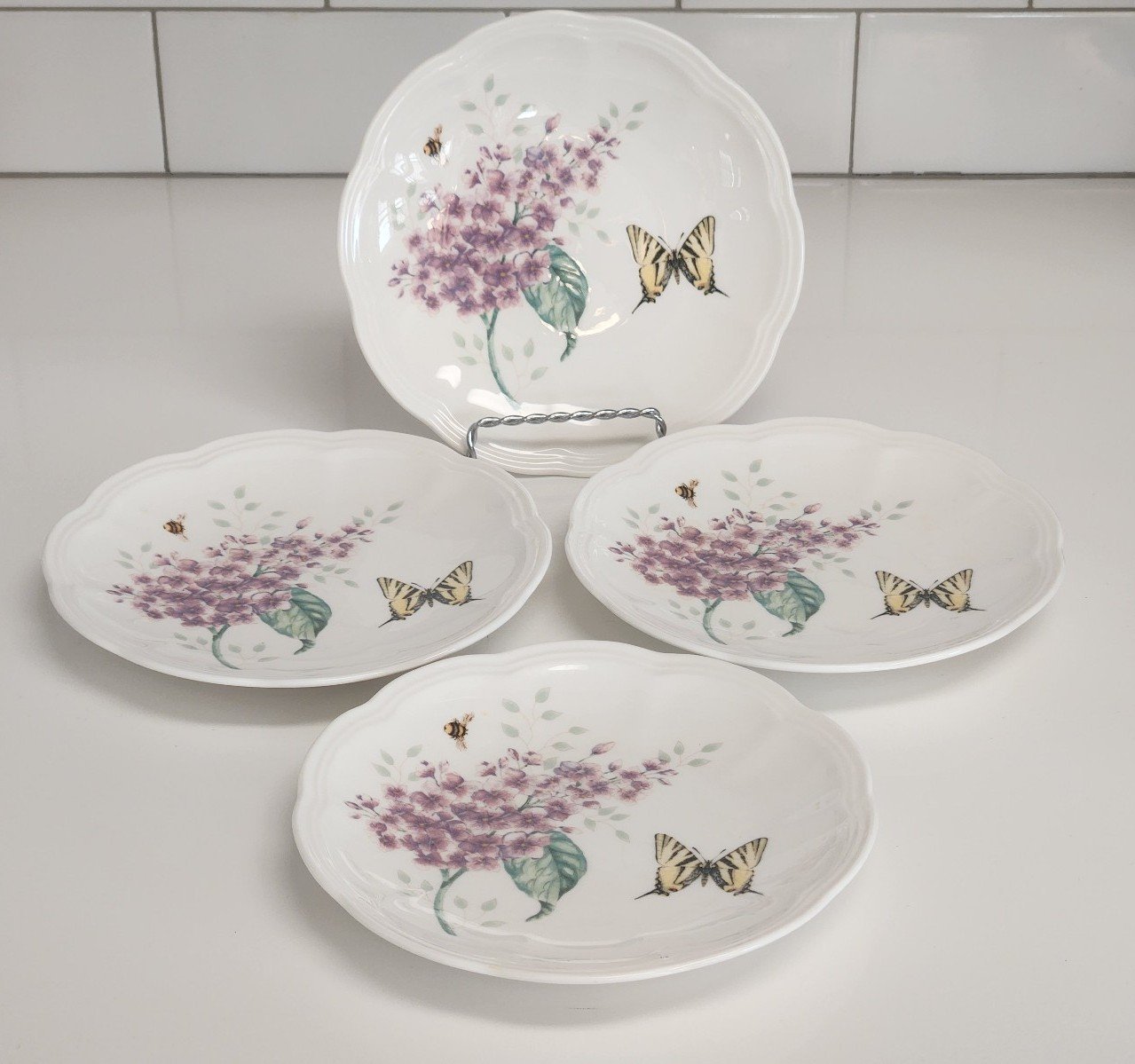 Lenox Butterfly Meadow Tiger Swallowtail 6 Plates Set of 4
